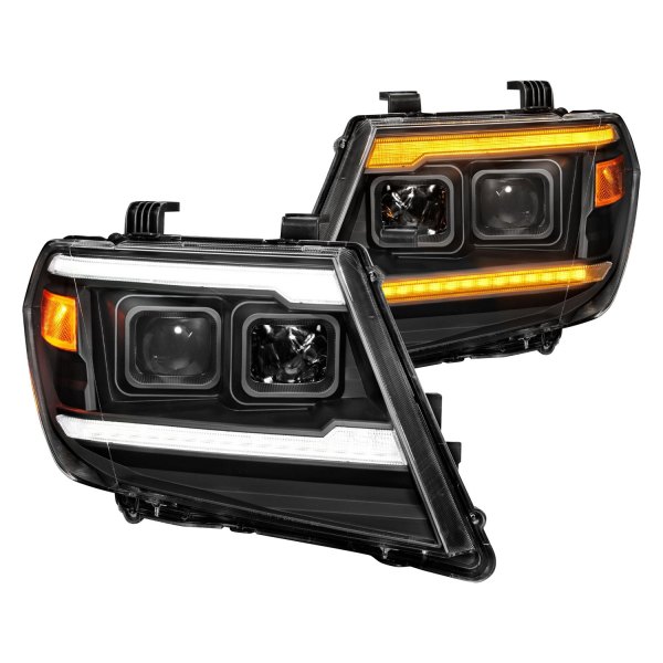 Anzo® - Black Projector Headlights with Sequential LED DRL