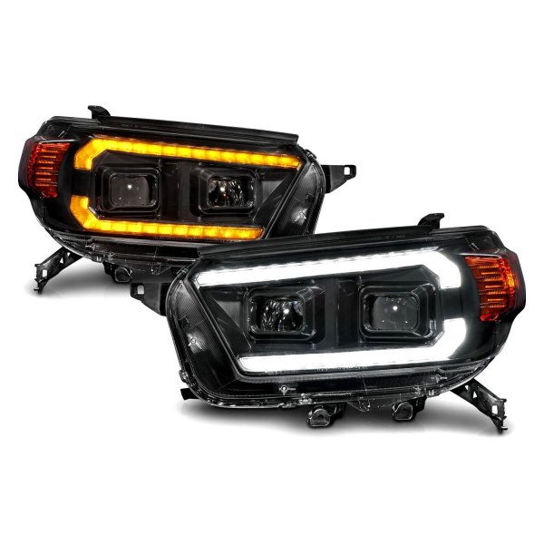 Anzo® - Black Projector Headlights with LED DRL and Sequential Turn Signal