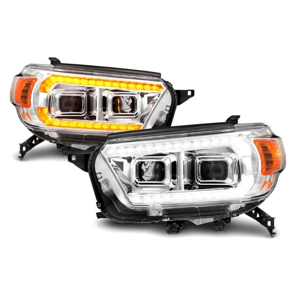Anzo® - Chrome Projector Headlights with LED DRL and Sequential Turn Signal