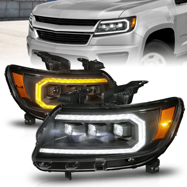 Anzo® - Black Light Tube Projector LED Headlights with DRL and Sequential Turn Signal