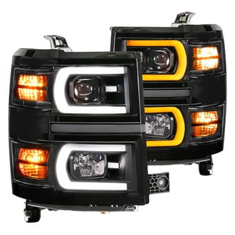 Anzo® - Plank Style Driver and Passenger Side Black Sequential LED DRL Bar Projector Headlights