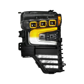Anzo® - Z-Series Driver Side Black DRL Bar Projector LED Headlight Set