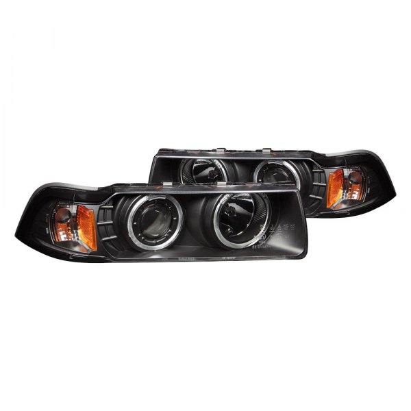 Anzo® - Black LED Halo Projector Headlights, BMW 3-Series