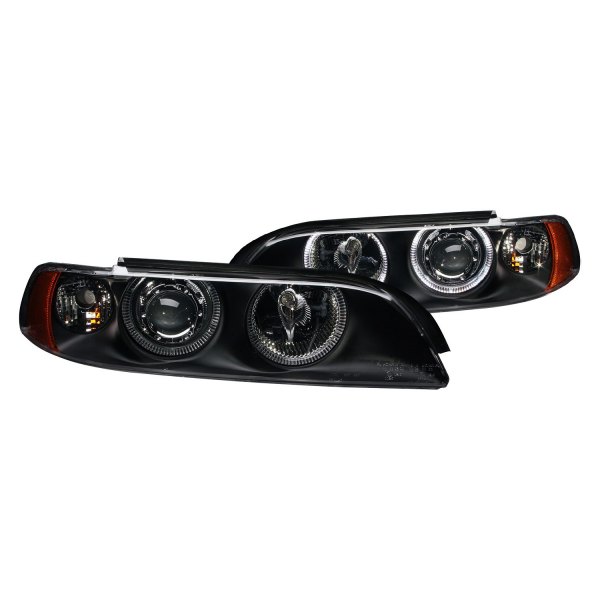 Anzo® - Black LED Halo Projector Headlights, BMW 5-Series