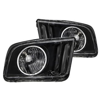Anzo® - Driver and Passenger Side Black CCFL Halo Euro Headlights
