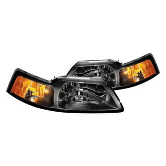 Anzo® - Driver and Passenger Side Black Euro Headlights