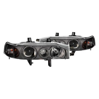 Anzo® - Driver and Passenger Side Black Projector Headlights
