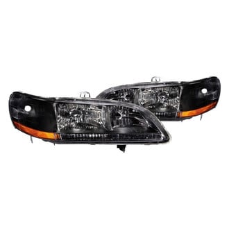 Anzo® - Driver and Passenger Side Black Euro Headlights