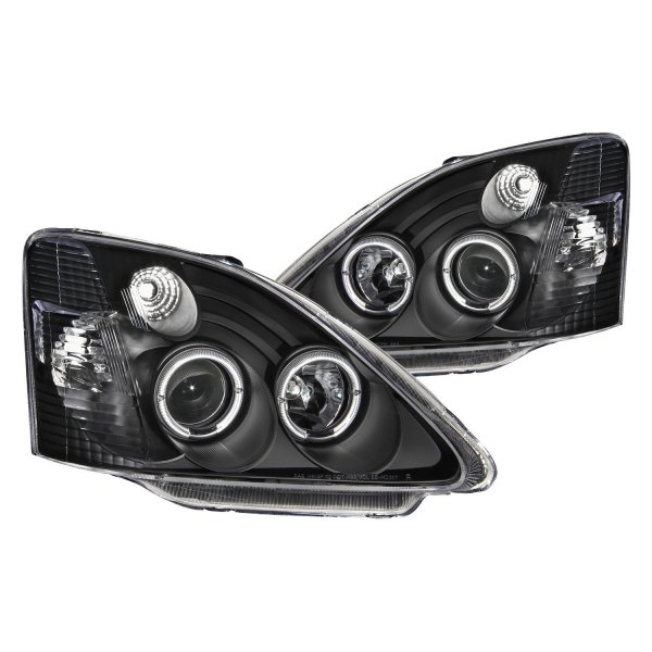 Anzo® - Black LED Halo Projector Headlights, Honda Civic Si