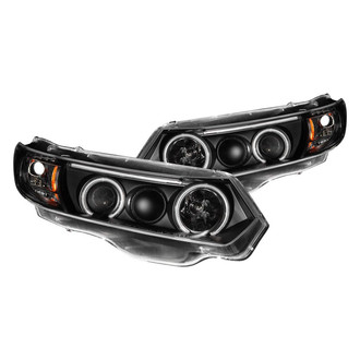 Anzo® - Driver and Passenger Side Black CCFL Halo Projector Headlights with Parking LEDs