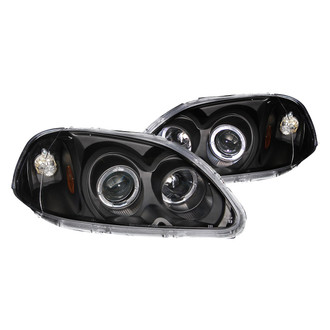 Anzo® - Driver and Passenger Side Black LED Halo Projector Headlights
