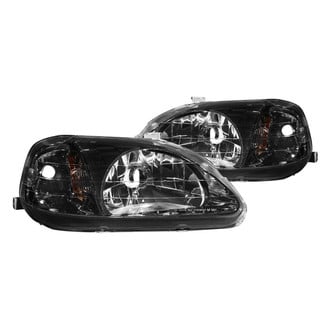 Anzo® - Driver and Passenger Side Black Euro Headlights