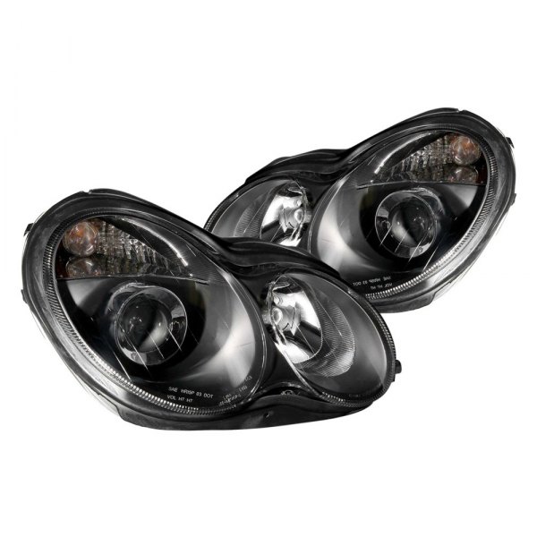 Anzo® - Black Projector Headlights, Mercedes C Class