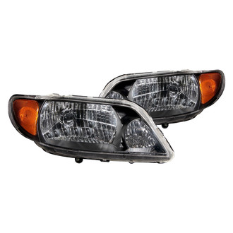 Anzo® - Driver and Passenger Side Black Euro Headlights