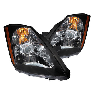 Anzo® - Driver and Passenger Side Black Projector Headlights