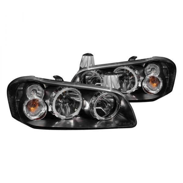 Anzo® - Black Halo Euro Headlights, Nissan Maxima