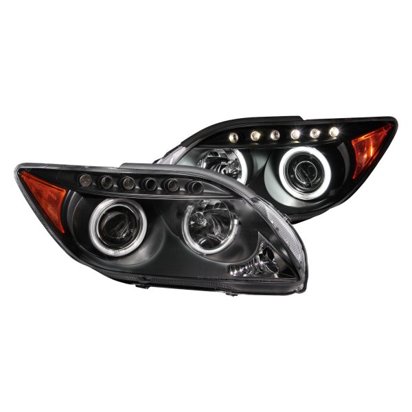 Anzo® - Black CCFL Halo Projector Headlights with Parking LEDs, Scion tC
