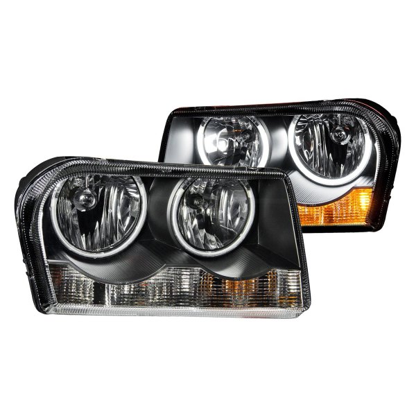 Anzo® - Black CCFL Halo Euro Headlights, Chrysler 300