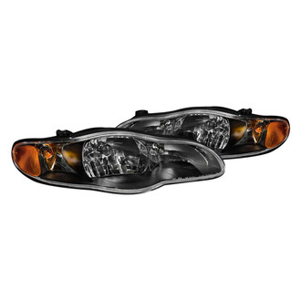 Anzo® - Driver and Passenger Side Black Euro Headlights