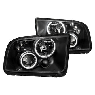 Anzo® - Driver and Passenger Side Black CCFL Halo Projector Headlights with Parking LEDs