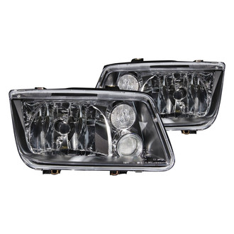 Anzo® - Driver and Passenger Side Black Euro Headlights with Fog Lights