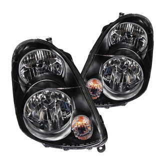 Anzo® - Driver and Passenger Side Black Euro Headlights