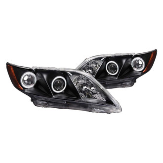 Anzo® - Driver and Passenger Side Black CCFL Halo Projector Headlights