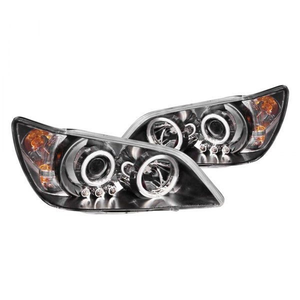 Anzo® - Black CCFL Halo Projector Headlights with Parking LEDs, Lexus IS