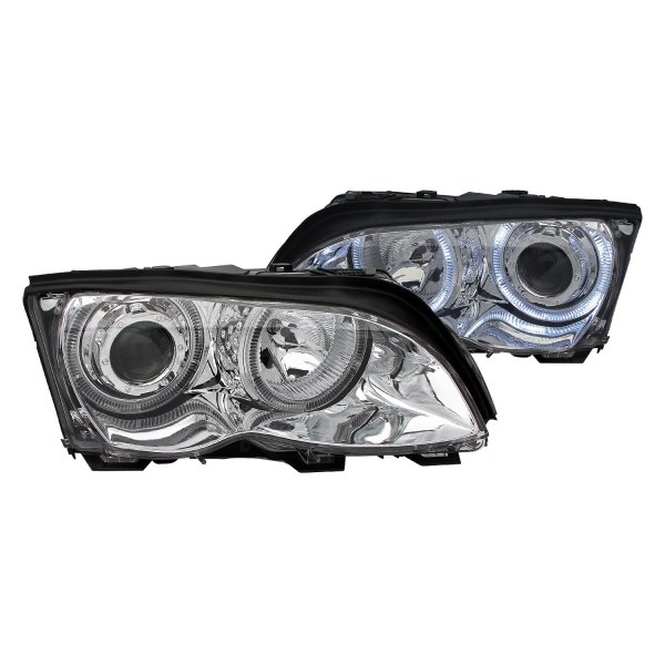 Anzo® - Chrome LED Halo Projector Headlights, BMW 3-Series