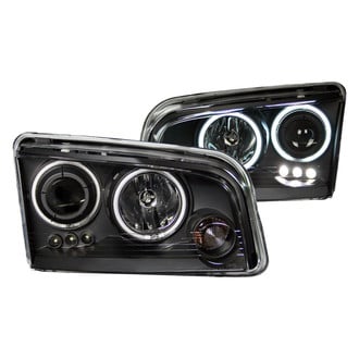 Anzo® - Driver and Passenger Side Black CCFL Halo Projector Headlights with Parking LEDs