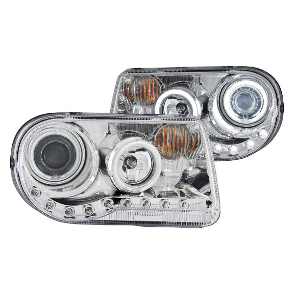 Anzo® - Chrome CCFL Halo Projector Headlights with Parking LEDs, Chrysler 300