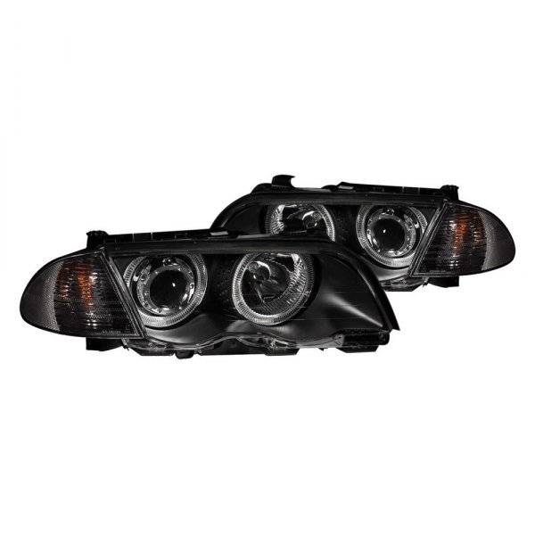 Anzo® - Black CCFL Halo Projector Headlights with Corner Lights, BMW 3-Series