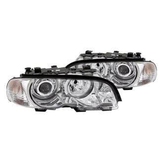 Anzo® - Driver and Passenger Side Chrome LED Halo Projector Headlights with Corner Lights