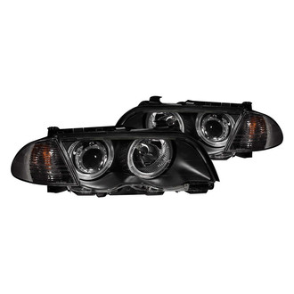 Anzo® - Driver and Passenger Side Black LED Halo Projector Headlights with Corner Lights