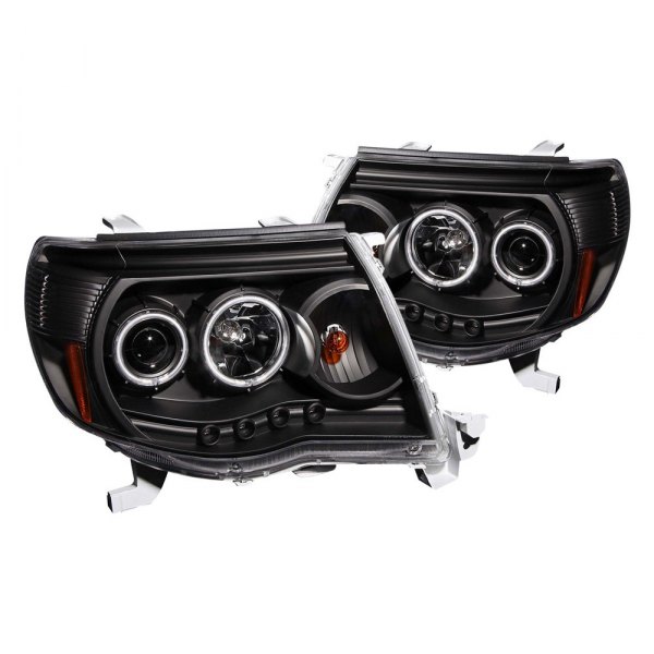 Anzo® - Black CCFL Halo Projector Headlights with Parking LEDs, Toyota Tacoma