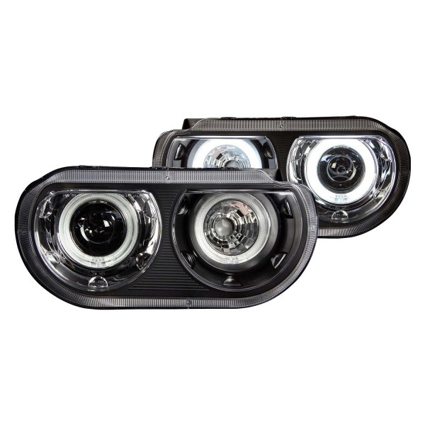 Anzo® - Black CCFL Dual Halo Projector Headlights, Dodge Challenger