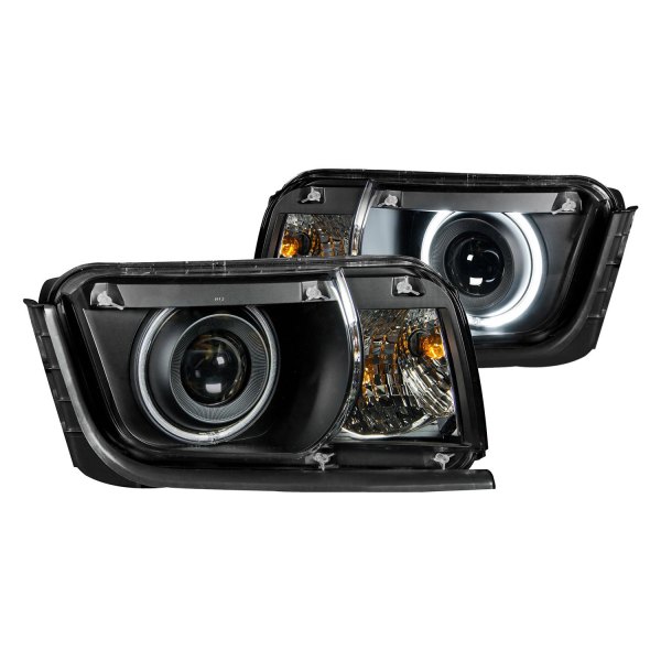 Anzo® - Black CCFL Halo Projector Headlights, Chevy Camaro