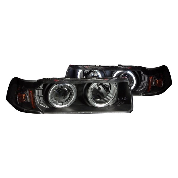 Anzo® - Black LED Halo Projector Headlights, BMW 3-Series
