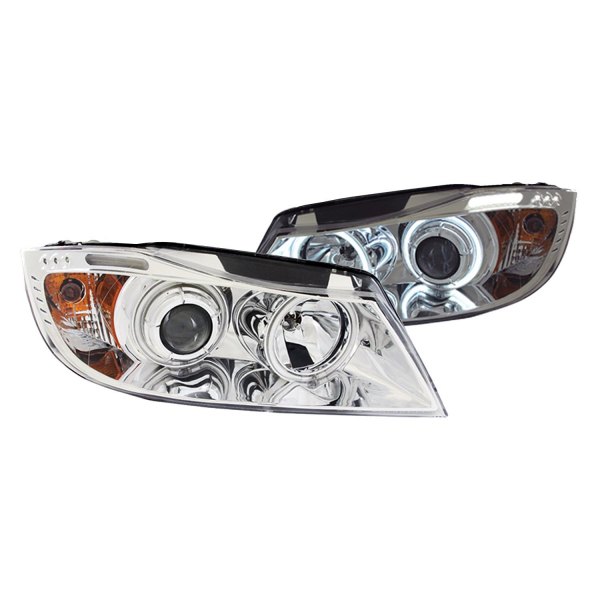 Anzo® - Chrome CCFL Halo Projector Headlights with Parking LEDs, BMW 3-Series
