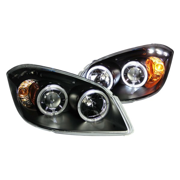 Anzo® - Black Dual Halo Projector Headlights with Parking LEDs