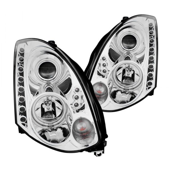 Anzo® - Chrome CCFL Halo Projector Headlights with Parking LEDs, Infiniti G35