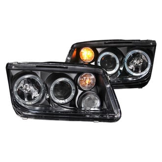 Anzo® - Driver and Passenger Side Black CCFL Halo Projector Headlights with Fog Lights