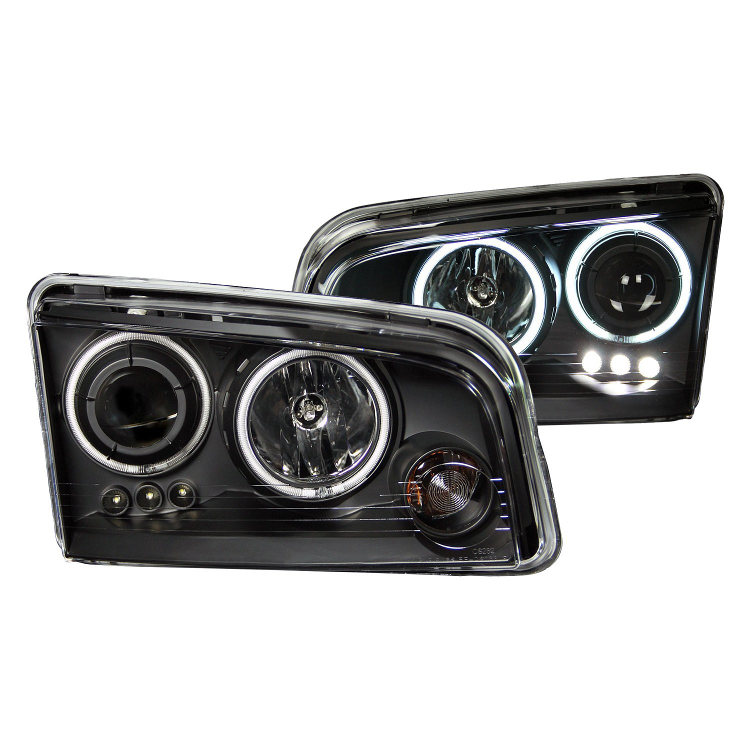 Anzo 121381 - Driver and Passenger Side Black Halo Projector Headlights with Parking LEDs Anzo 121381 - Driver and Passenger Side Black Halo Projector Headlights with Parking LEDs