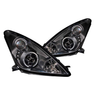 Anzo® - Driver and Passenger Side Black Halo Projector Headlights with Parking LEDs