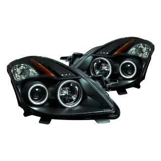 Anzo® - Driver and Passenger Side Black CCFL Halo Projector Headlights with Parking LEDs