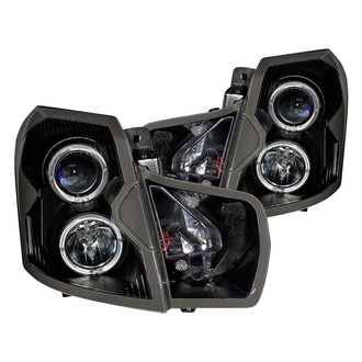 Anzo® - Driver and Passenger Side Black LED Halo Projector Headlights