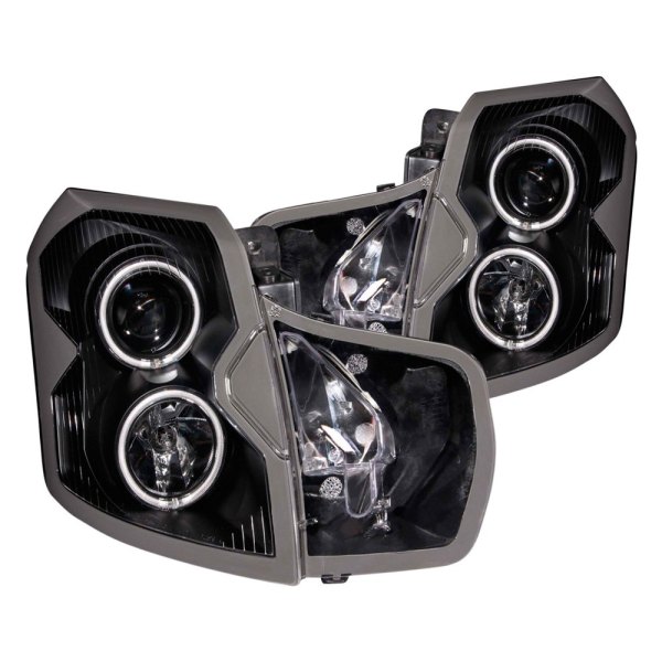 Anzo® - Black CCFL Halo Projector Headlights, Cadillac CTS
