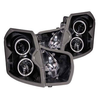 Anzo® - Driver and Passenger Side Black Halo Projector Headlights