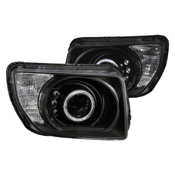 Anzo® - Black Halo Projector Headlights with Parking LEDs, Honda Element