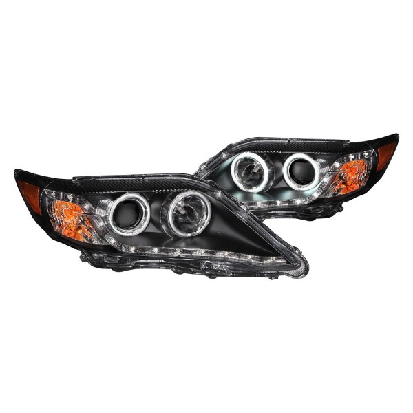 Anzo® - Black CCFL Halo Projector Headlights with Parking LEDs, Toyota Camry